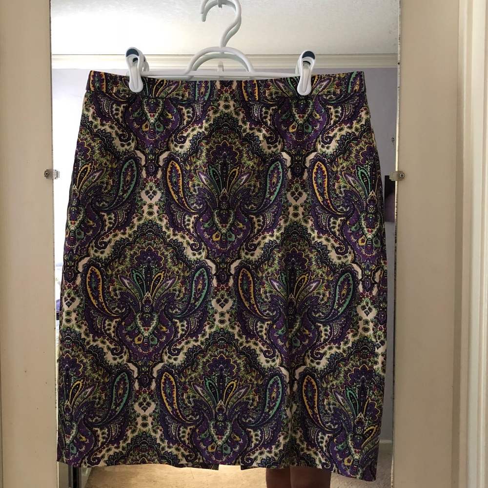 Paisley J. Crew pencil skirt